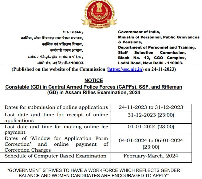 SSC GD Total Form 