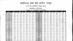 CGPSC Answer Key 