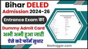 Bihar DELED Dummy Admit Card 2024: डाउनलोड डायरेक्ट लिंक – फॉर्म सुधार ऑनलाइन, डेट आउट जाने पूरी जानकारी हमारे वेबसाइट पर