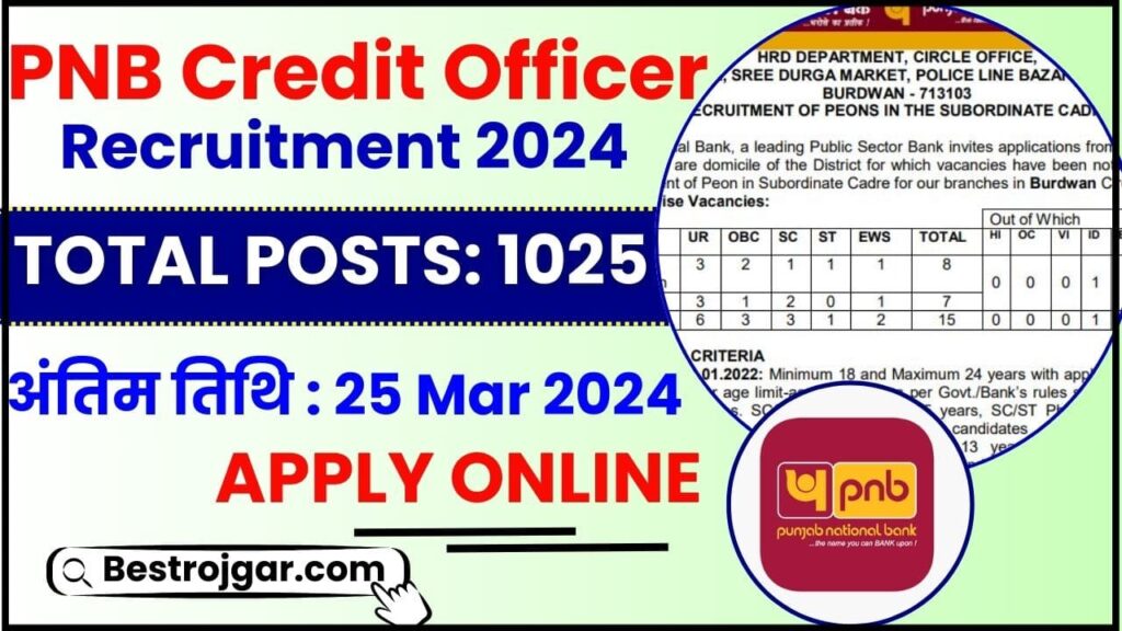PNB Credit Officer Recruitment 2024