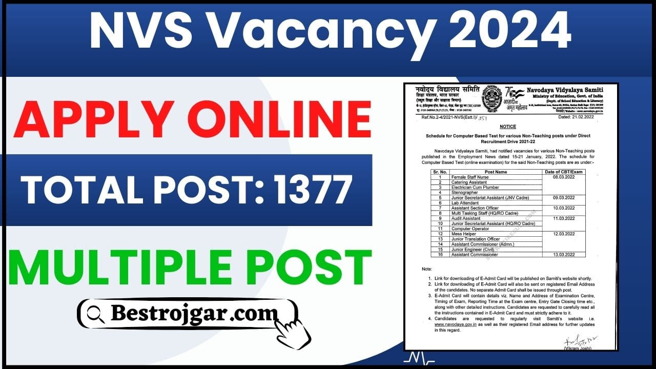 NVS Vacancy 2024