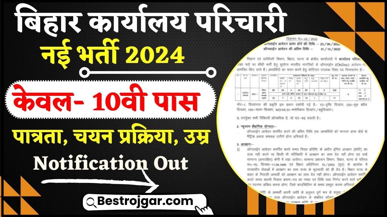 Bihar Vidhan Parishad Karyalay Parichari Vacancy 2024