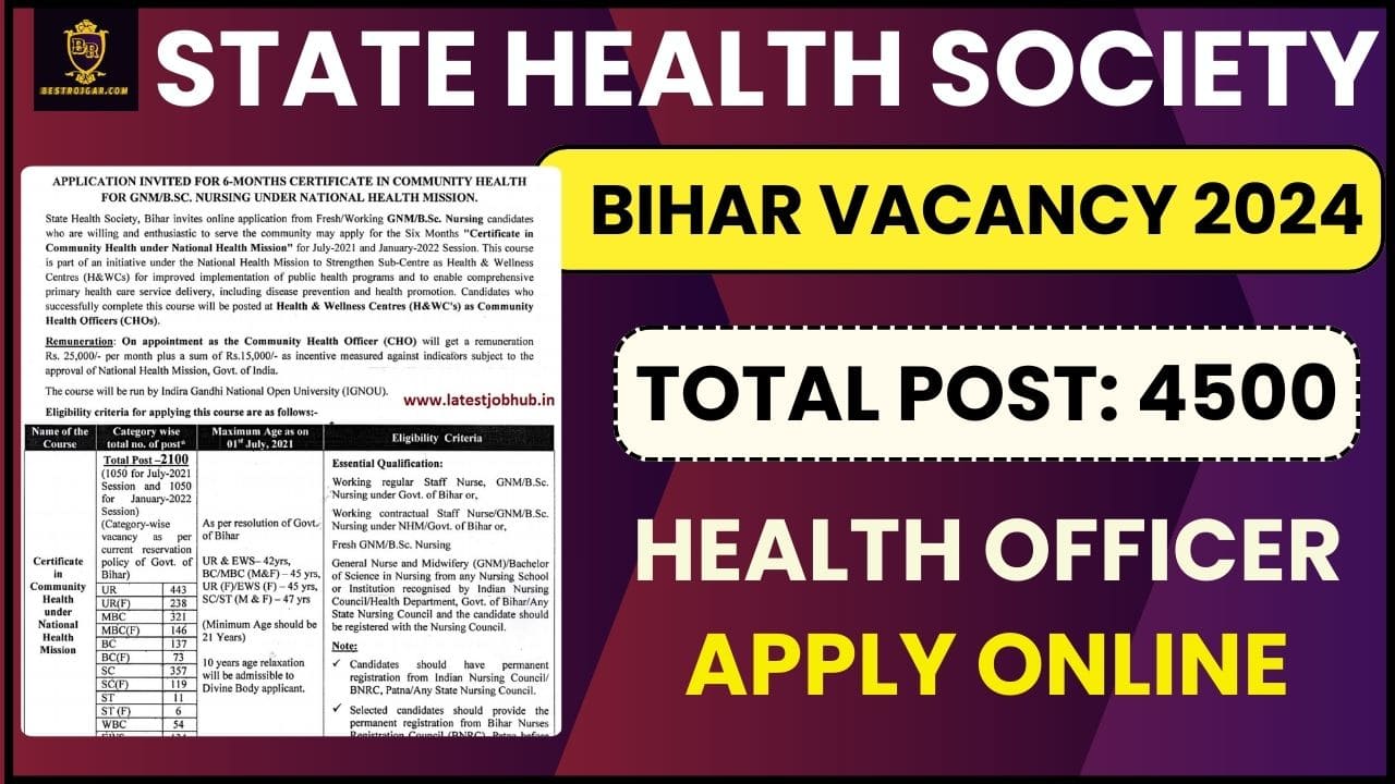 Bihar CHO Vacancy 2024