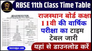 RBSE 11th Class Time Table 2024: राजस्थान बोर्ड कक्षा 11वी की वार्षिक परीक्षा का टाइम टेबल जारी, यहां से डाउनलोड करें