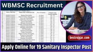 WBMSC Recruitment 2024 Apply Online for 19 Sanitary Inspector Post