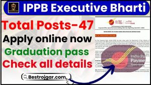 IPPB Executive Recruitment 2024 : 47 पोस्ट के लिए अधिसूचना जारी ,जाने आवेदन प्रक्रिया और अंतिम तिथि ?