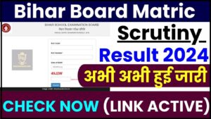 Bihar Board Matric Scrutiny Result 2024 : मैट्रिक स्क्रूटिनी रिजल्ट जारी, यहाँ से डायरेक्ट लिंक से चेक करें 