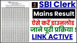 SBI Clerk Mains Result 2024 : SBIक्लर्क मेन्स फाइनल रिजल्ट जारी, जल्दी चेक करें यहां से