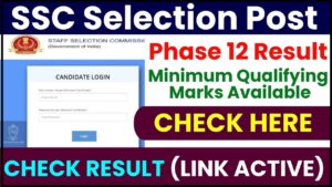 SSC Selection Post Phase 12 Result 2024 : Minimum Qualifying Marks Available,  Check here Phase 12th Result(Link Active)