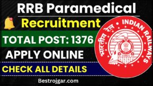 RRB Paramedical Vacancy 2024 : Notification Out for 1376 Posts, Apply Online now (Link Active )