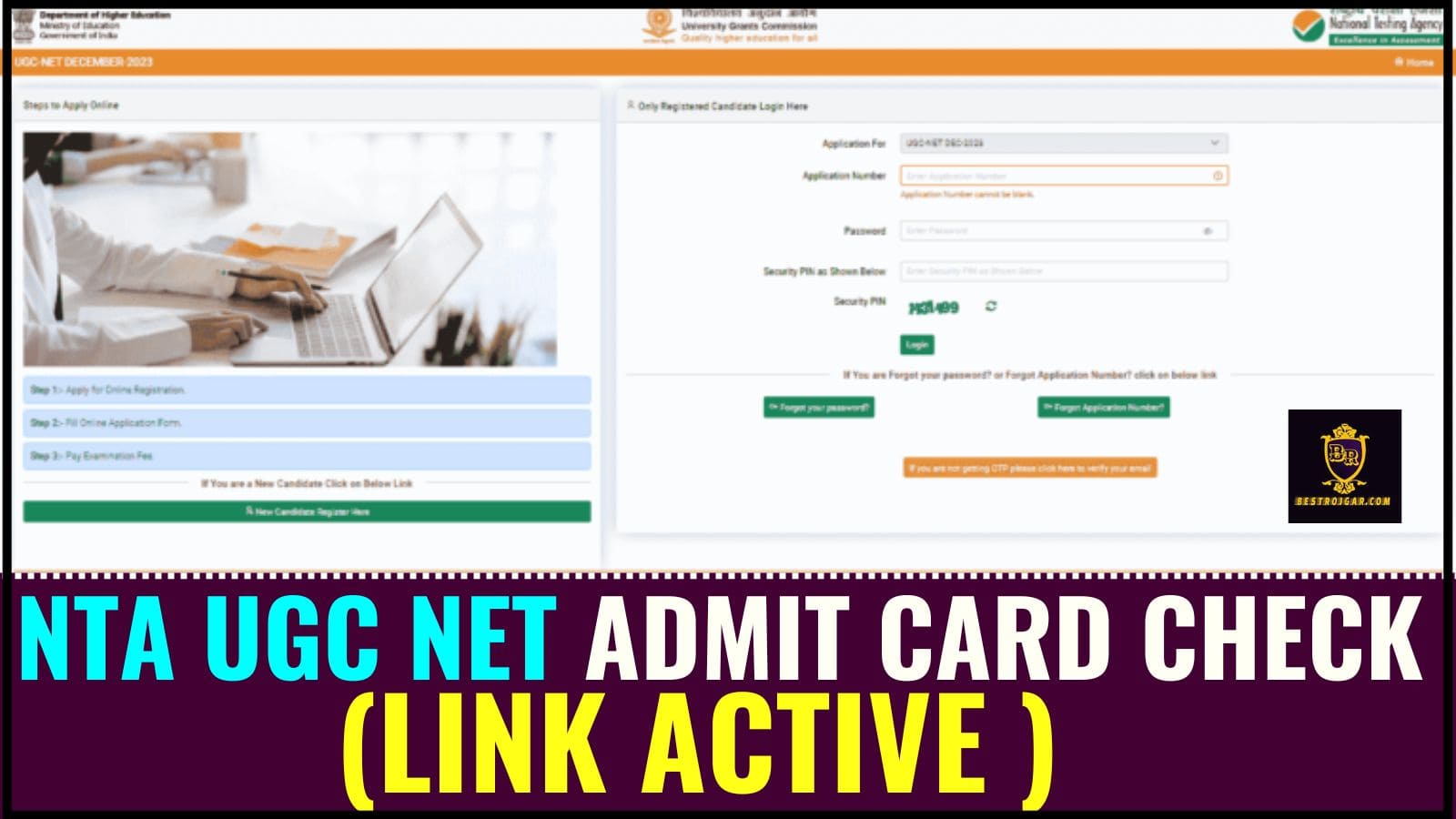 UGC NET Admit Card Release