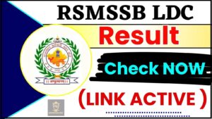 RSMSSB LDC Result 2024 : RSSB Clerk Grade II (LDC)/ Check Junior Assistant Exam Result Here